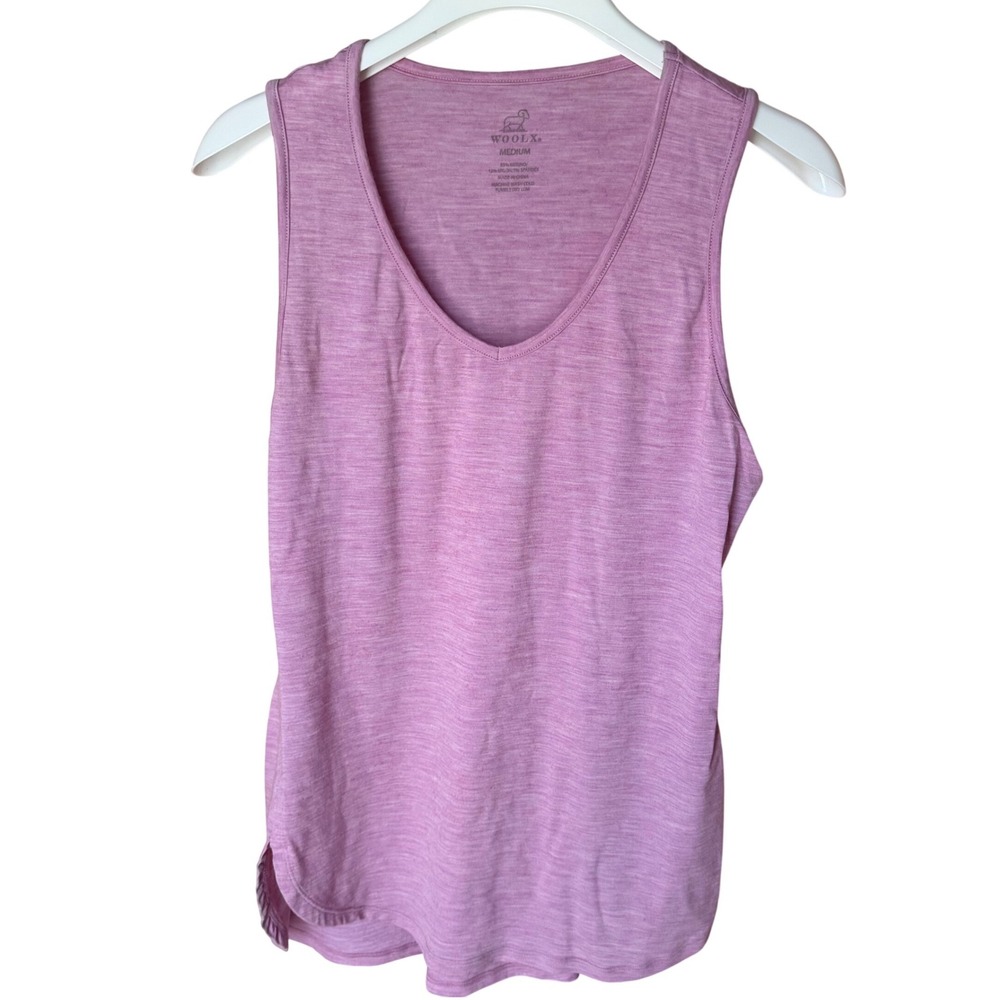 Woolx Merino Wool Pink Tank Top, M
